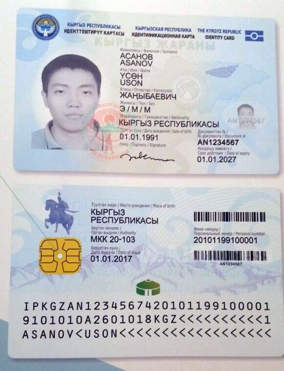 Идентификационная карта киргизии. ID Card Киргизия. ID карта гражданина Киргизии.